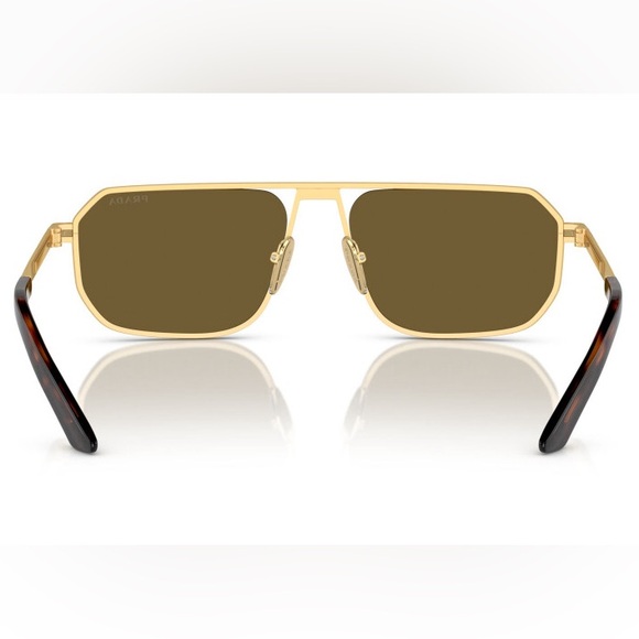 NEW PRADA PILOT PR A53S 1BK01T SUNGLASSES PRA53S 1BK01T GOLD SPR A53 UNISEX - Picture 3 of 5